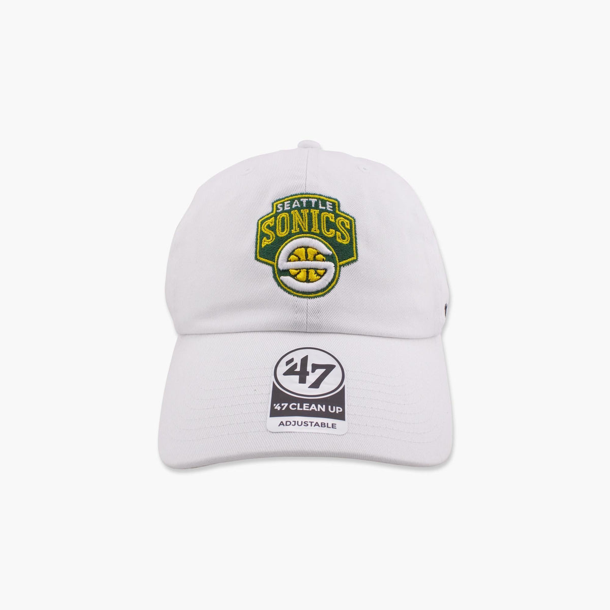 Seattle SuperSonics White "S" Logo Clean Up Adjustable Hat