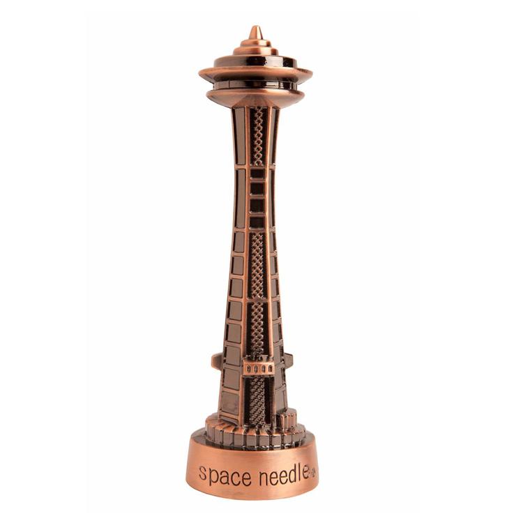 Jumbo 8" Seattle Space Needle Antique Bronze Souvenir