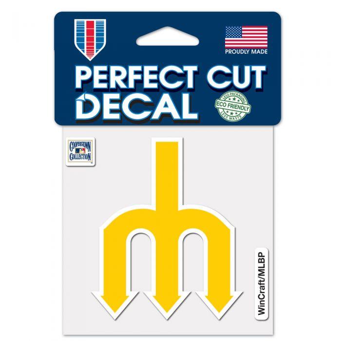 Seattle Mariners Cooperstown Trident Logo 4" x 4" Perfect Cut Decal