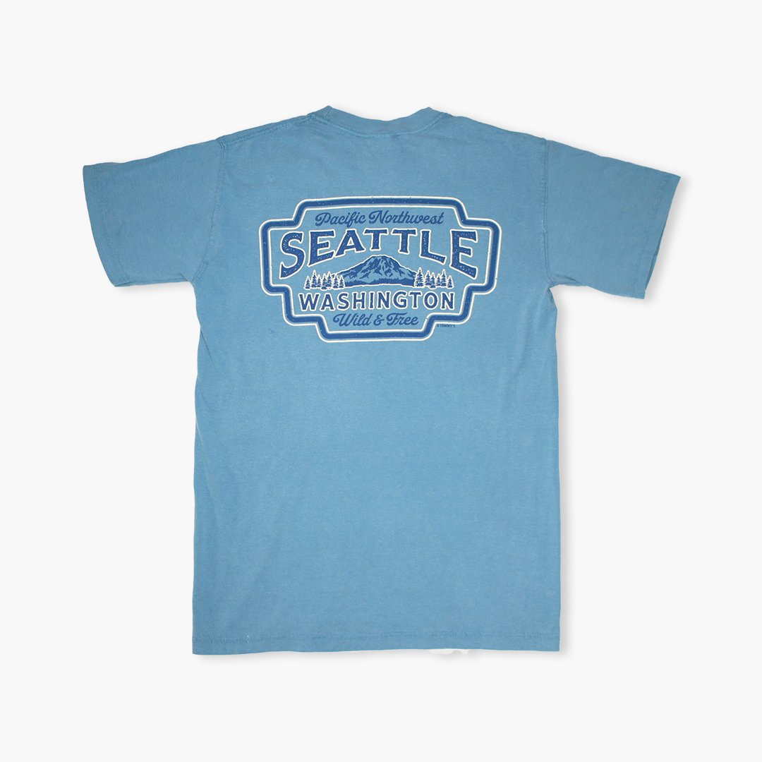 Seattle Rainier Brand Logo Ice Blue T-Shirt